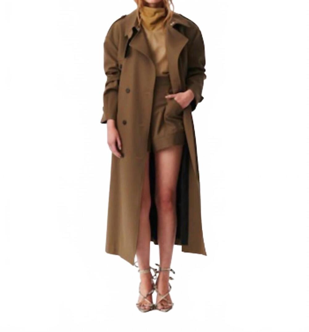 NEW IRO PARIS kalana trench coat in dark khaki